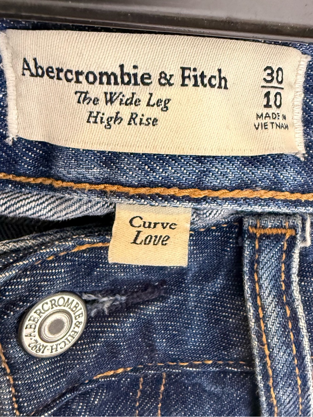 Abercrombie and Fitch The Wide-leg High-rise Jeans Blue Curve Love Size 30 | 10 - Picture 9 of 10